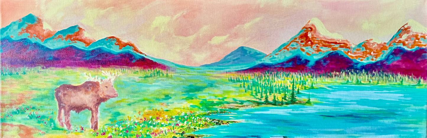 Advanced Guided Acrylic Painting Class-Large Canvas