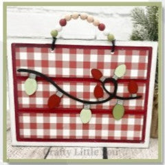 Christmas lights framed shiplap board