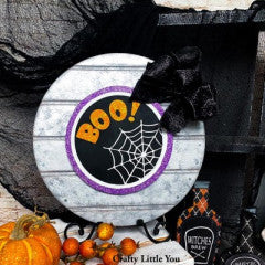 Seasonal Circle Boo with Spiderweb