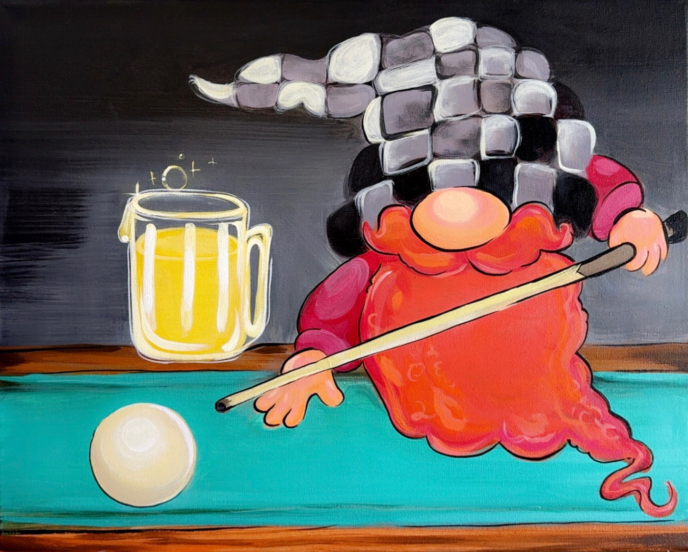 5 Guided Acrylic Paintings, Gnome Workshop for 21+