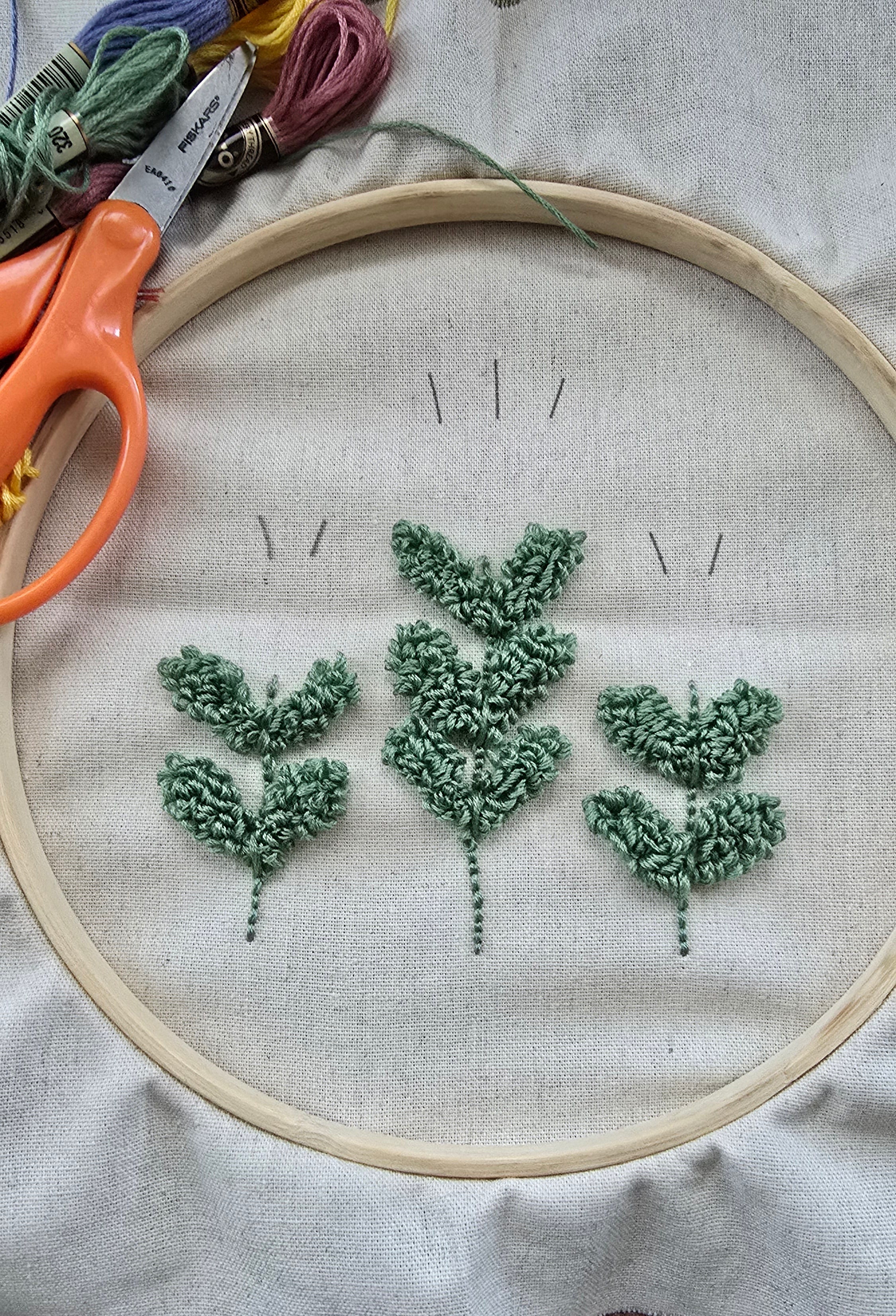🌿 Hand Punch Embroidery – Work of Heart