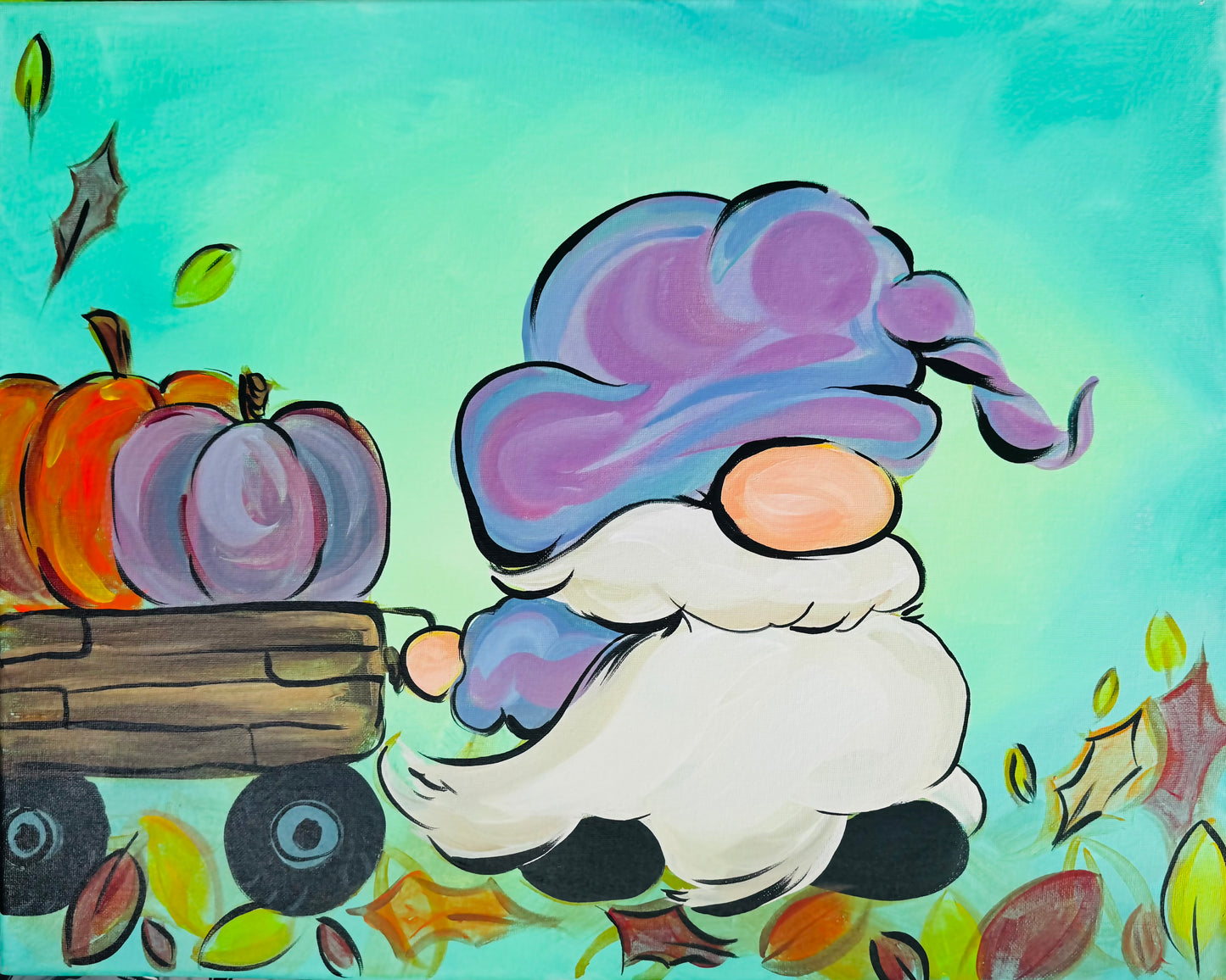 Gnomes, Gnomes, Gnomes!!  Guided Acrylic Gnome Workshop Painting Class