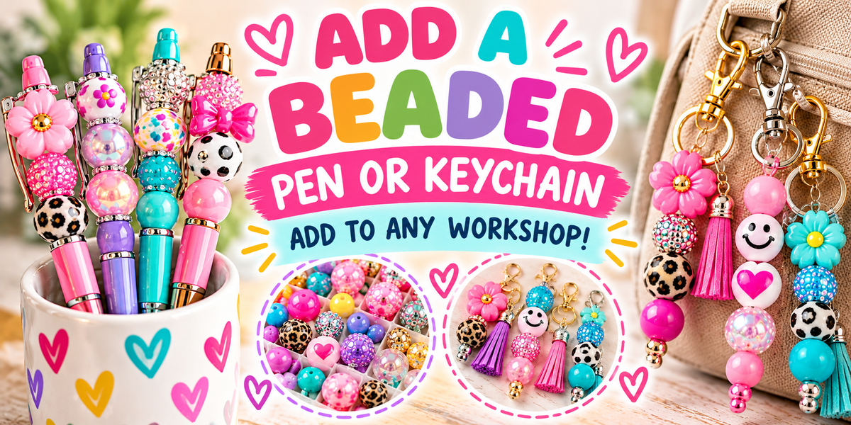 Beaded pen or keychain-add on