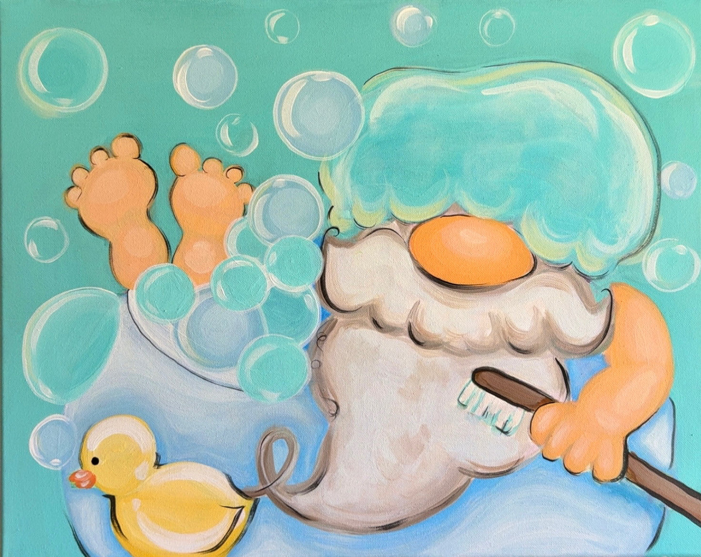 5 Guided Acrylic Paintings, Gnome Workshop for 21+