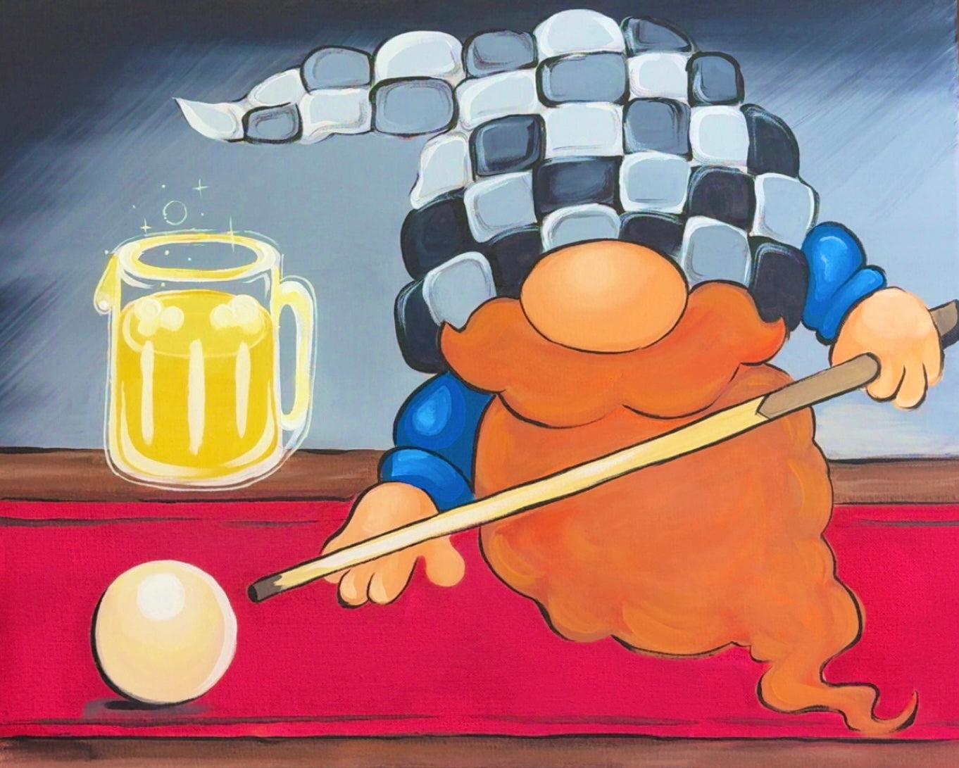 Gnomes, Gnomes, Gnomes!!  Guided Acrylic Gnome Workshop Painting Class