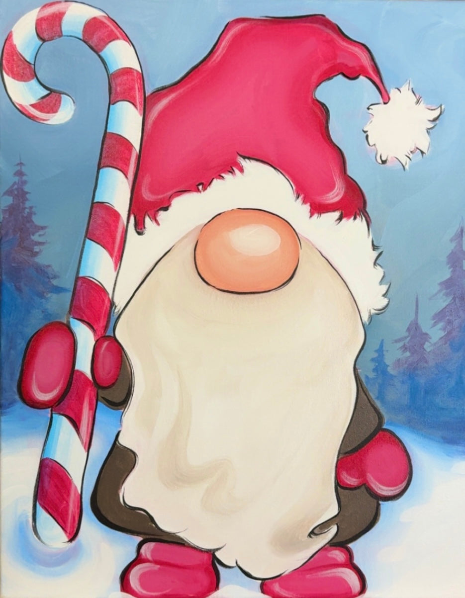 Gnomes, Gnomes, Gnomes!!  Guided Acrylic Gnome Workshop Painting Class